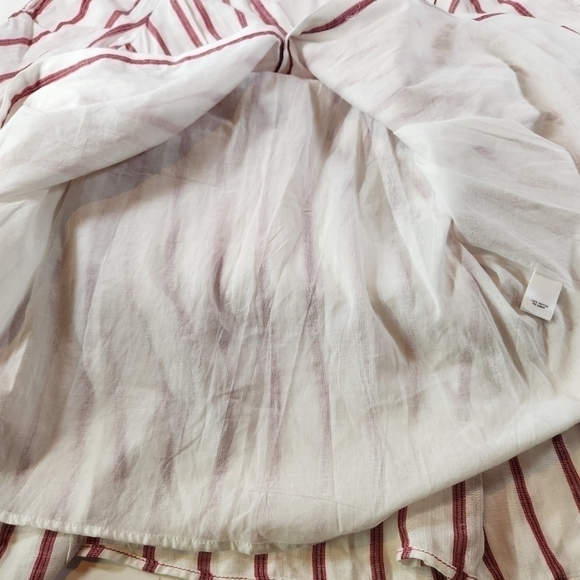 Chelsea & Violet Womens S Boho Maxi Summer Chic Dress Button Up White Red Stripe - Picture 8 of 12